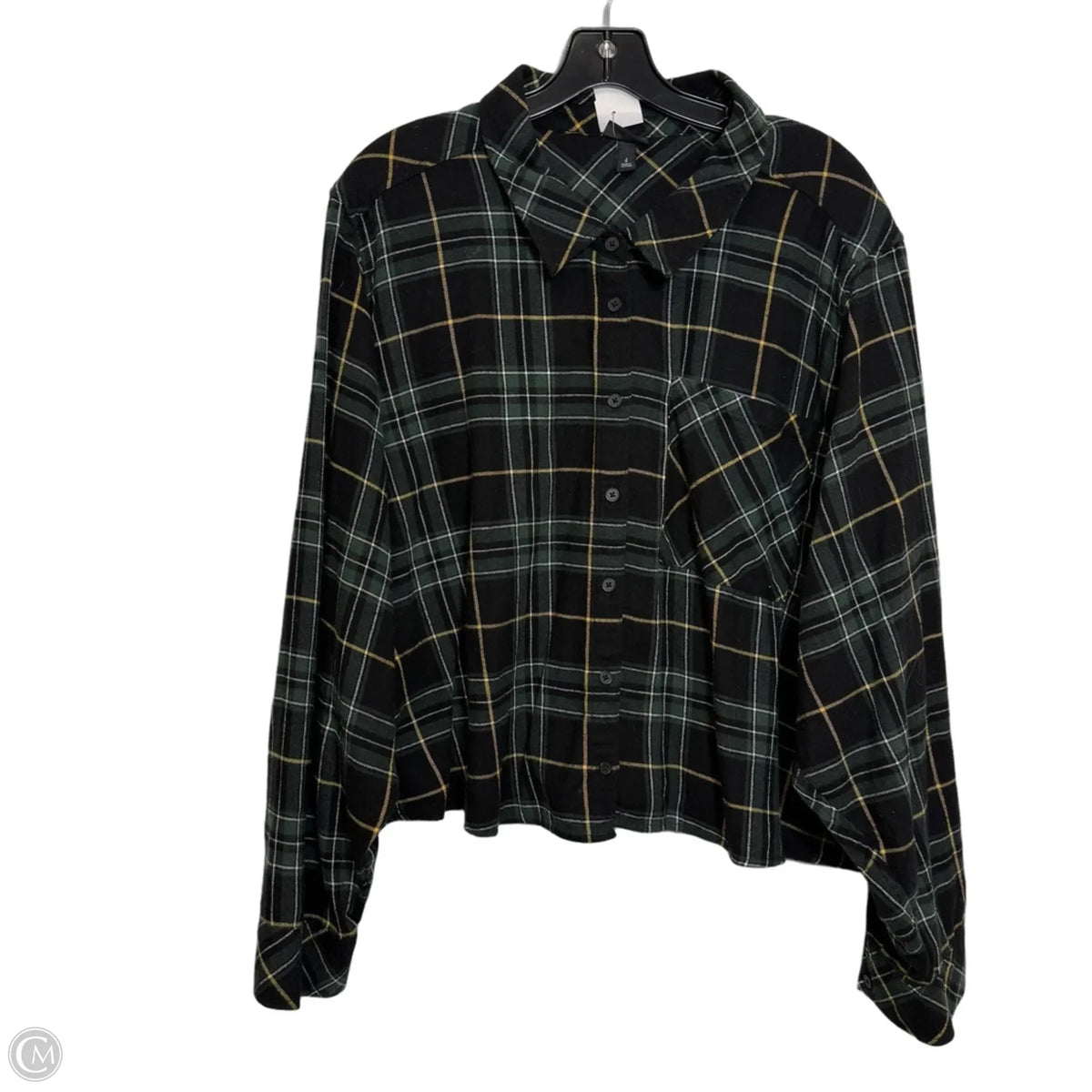 Top Long Sleeve By Torrid In Plaid Pattern, Size: 4x