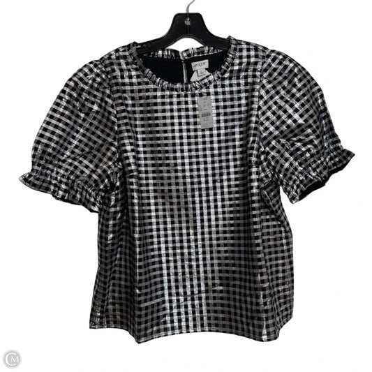 Top Short Sleeve By J. Crew In Checkered Pattern, Size: L