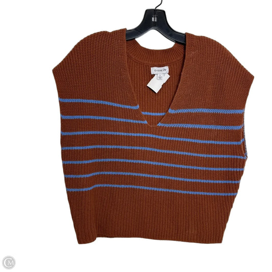 Top Sleeveless By Evereve In Striped Pattern, Size: L