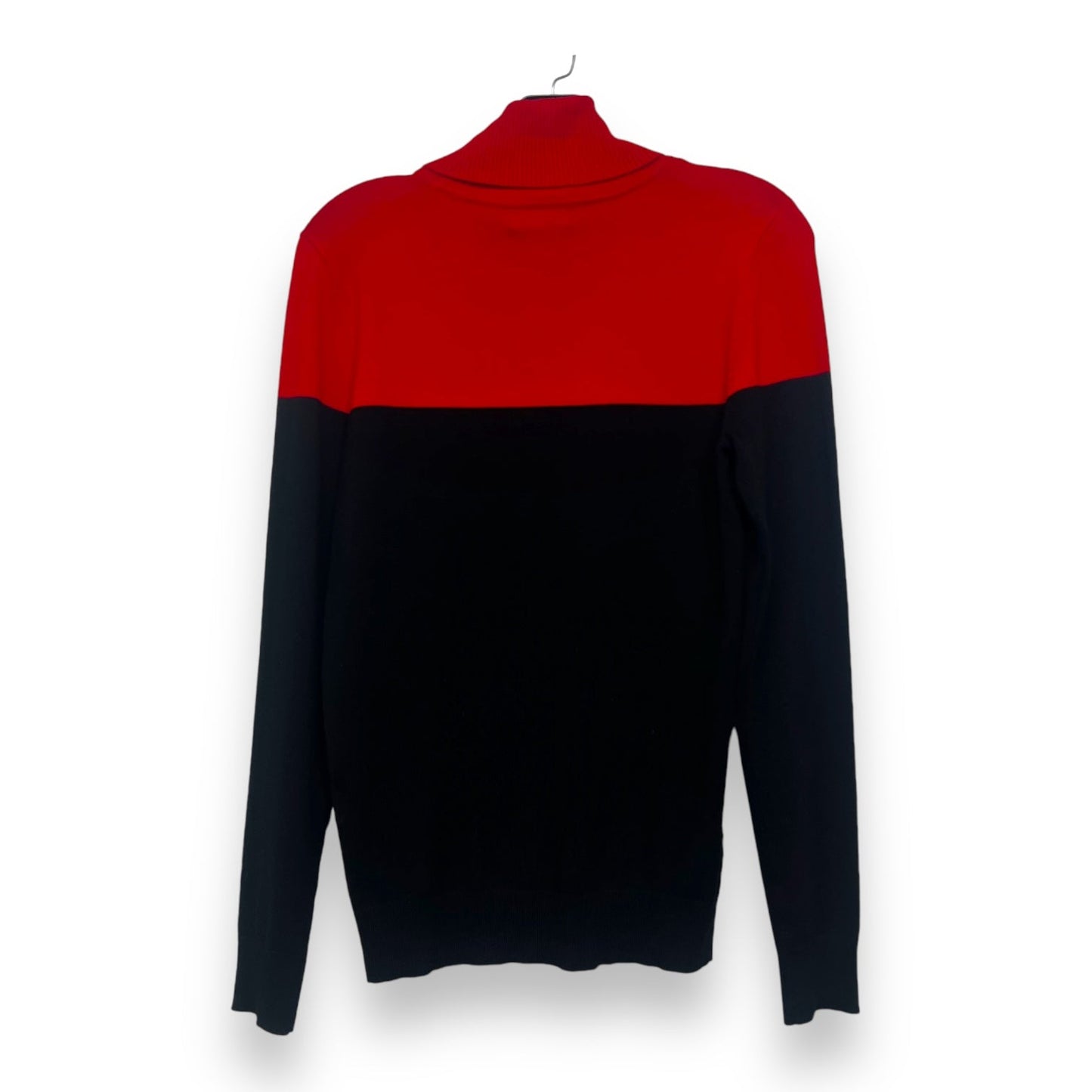 Sweater By Calvin Klein In Black Red, Size: S