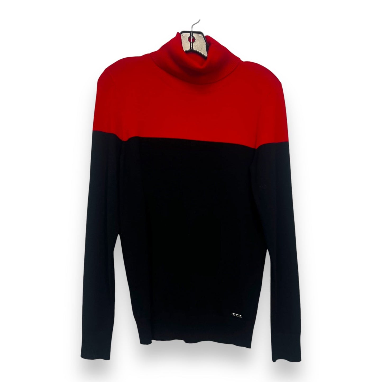 Sweater By Calvin Klein In Black Red, Size: S