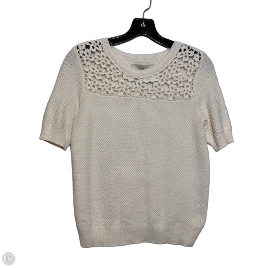 Top Short Sleeve By Loft In Cream, Size: S