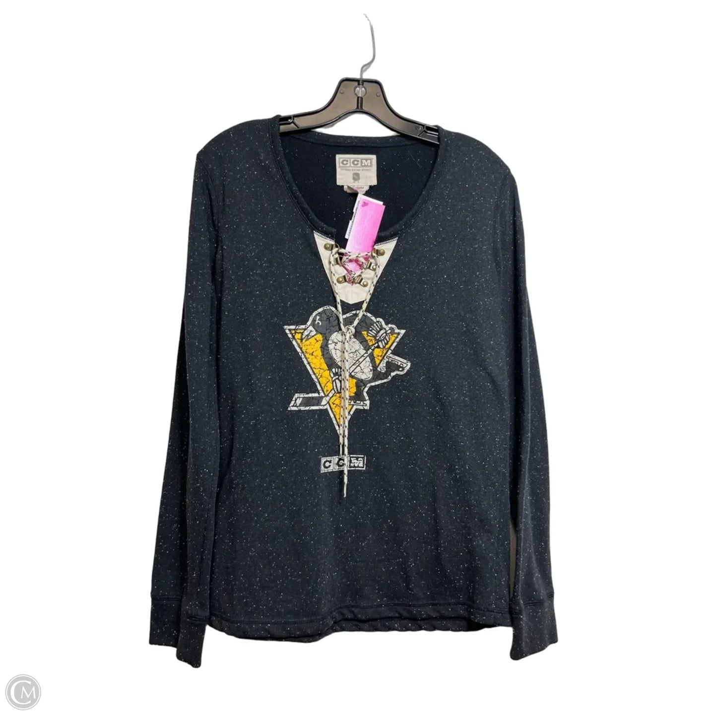 Top Long Sleeve By Nhl In Black, Size: L