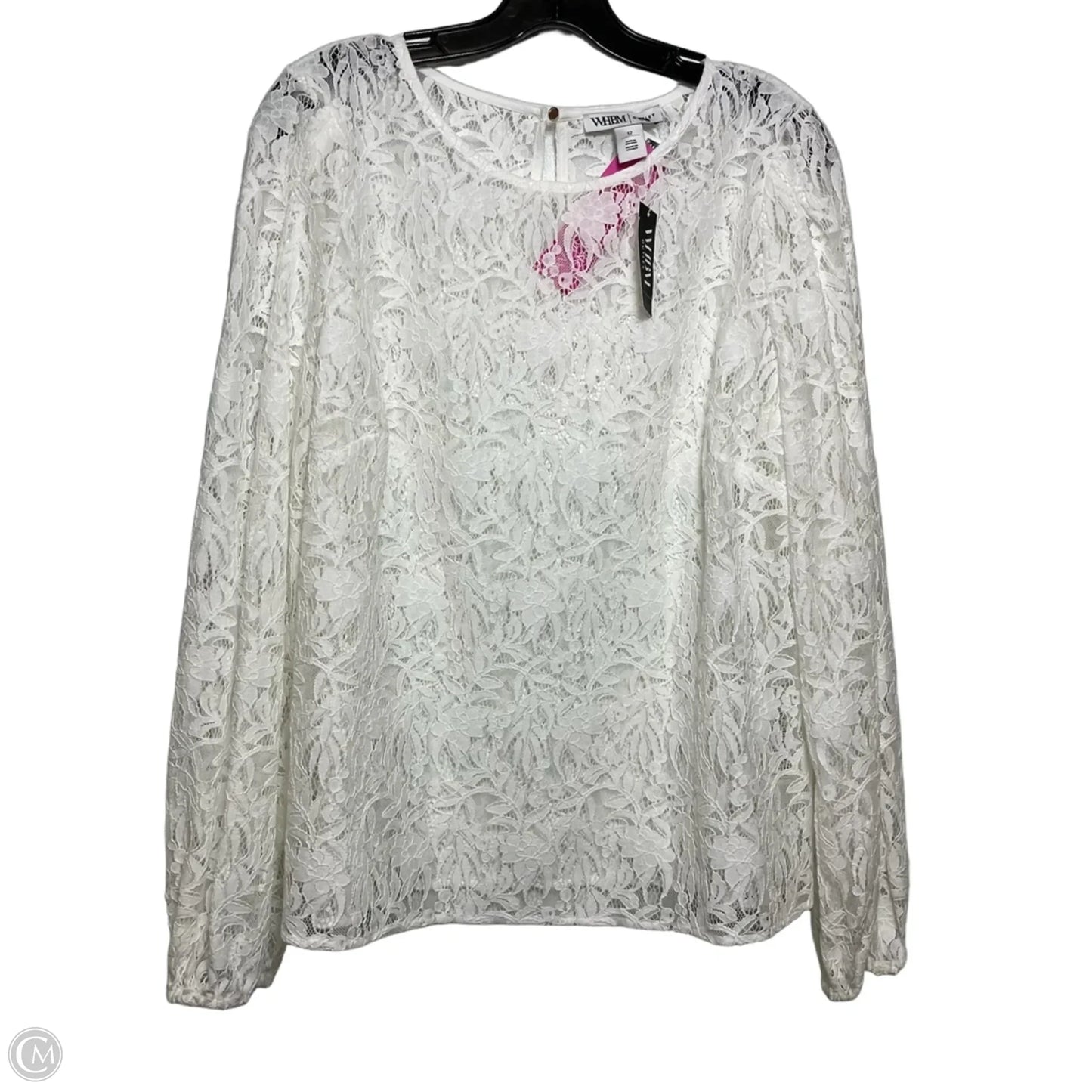 Top Long Sleeve By White House Black Market In White, Size: 12