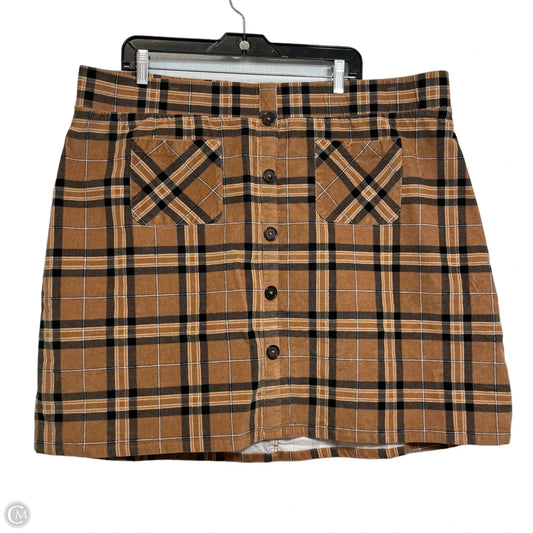Skirt Mini & Short By Torrid In Brown, Size: 3x