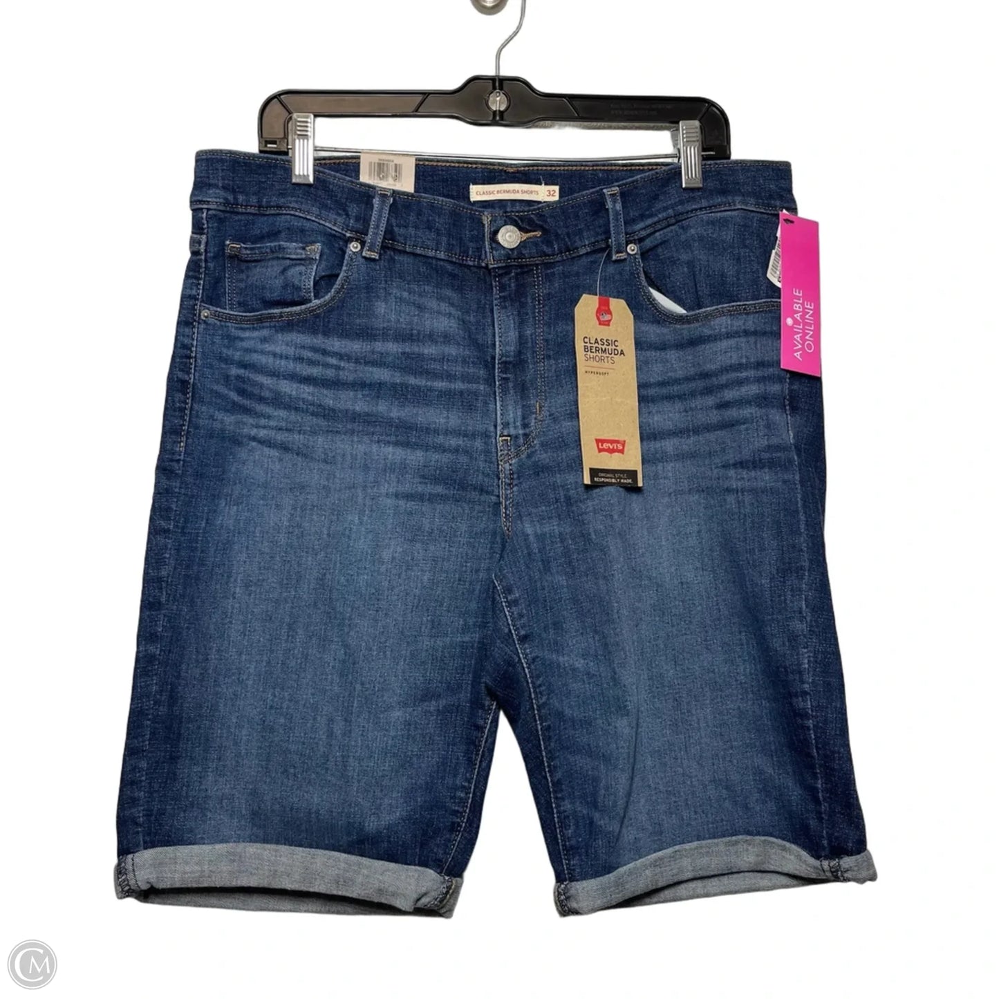 Shorts By Levis In Blue Denim, Size: 14