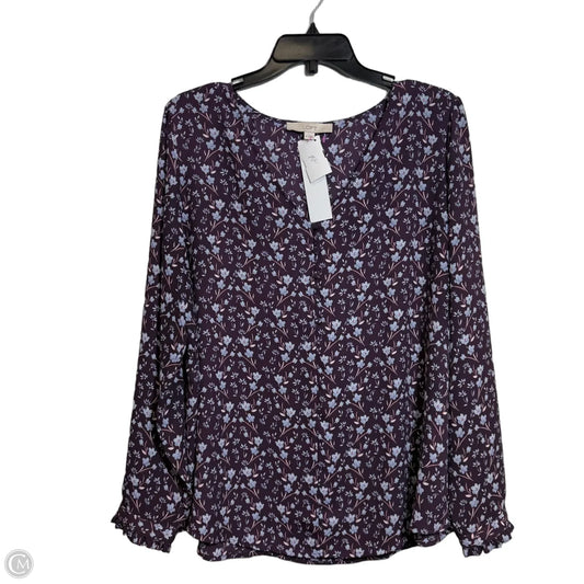 Top Long Sleeve By Loft In Purple, Size: Xl