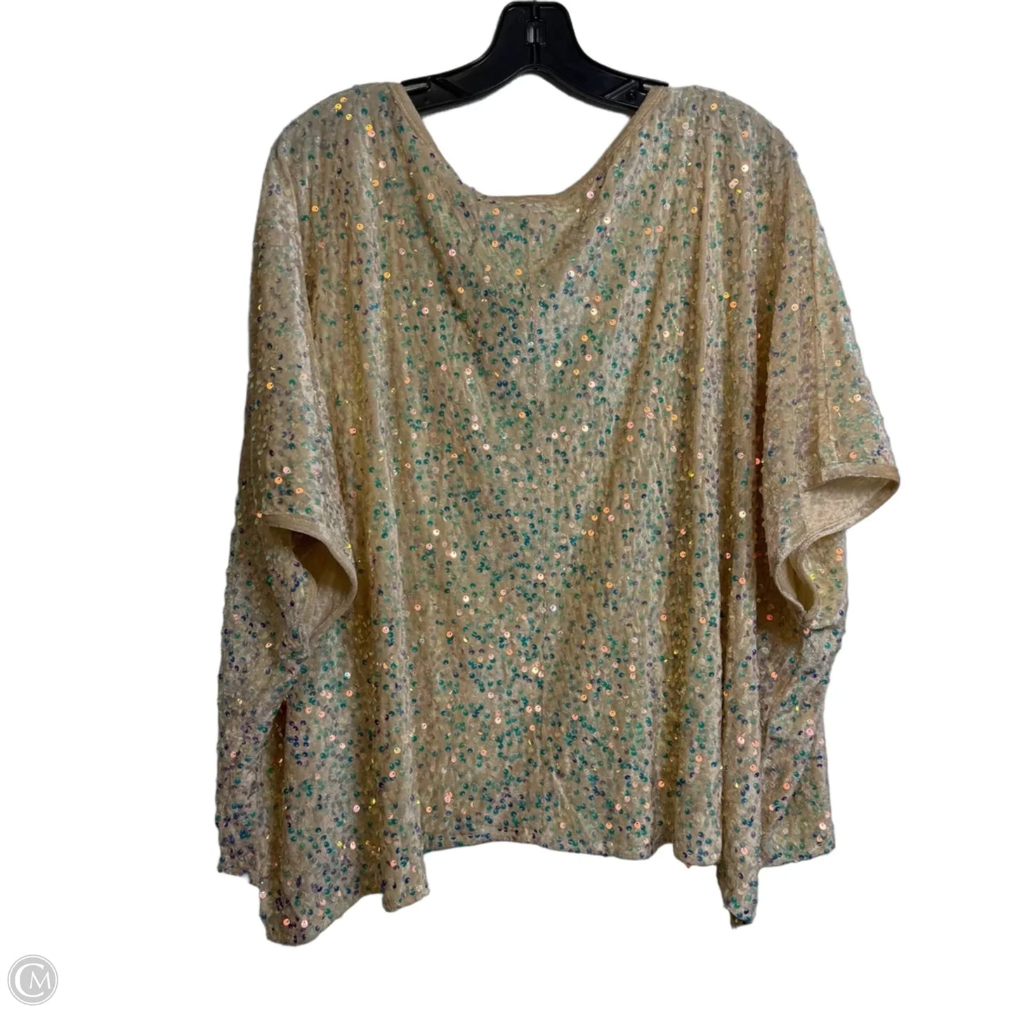 Top Short Sleeve Basic By White Birch In Tan, Size: 1x