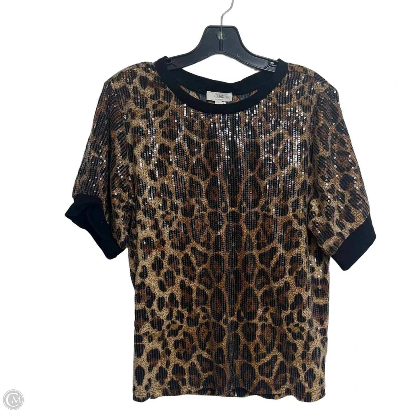 Top Short Sleeve By Oddi In Animal Print, Size: L
