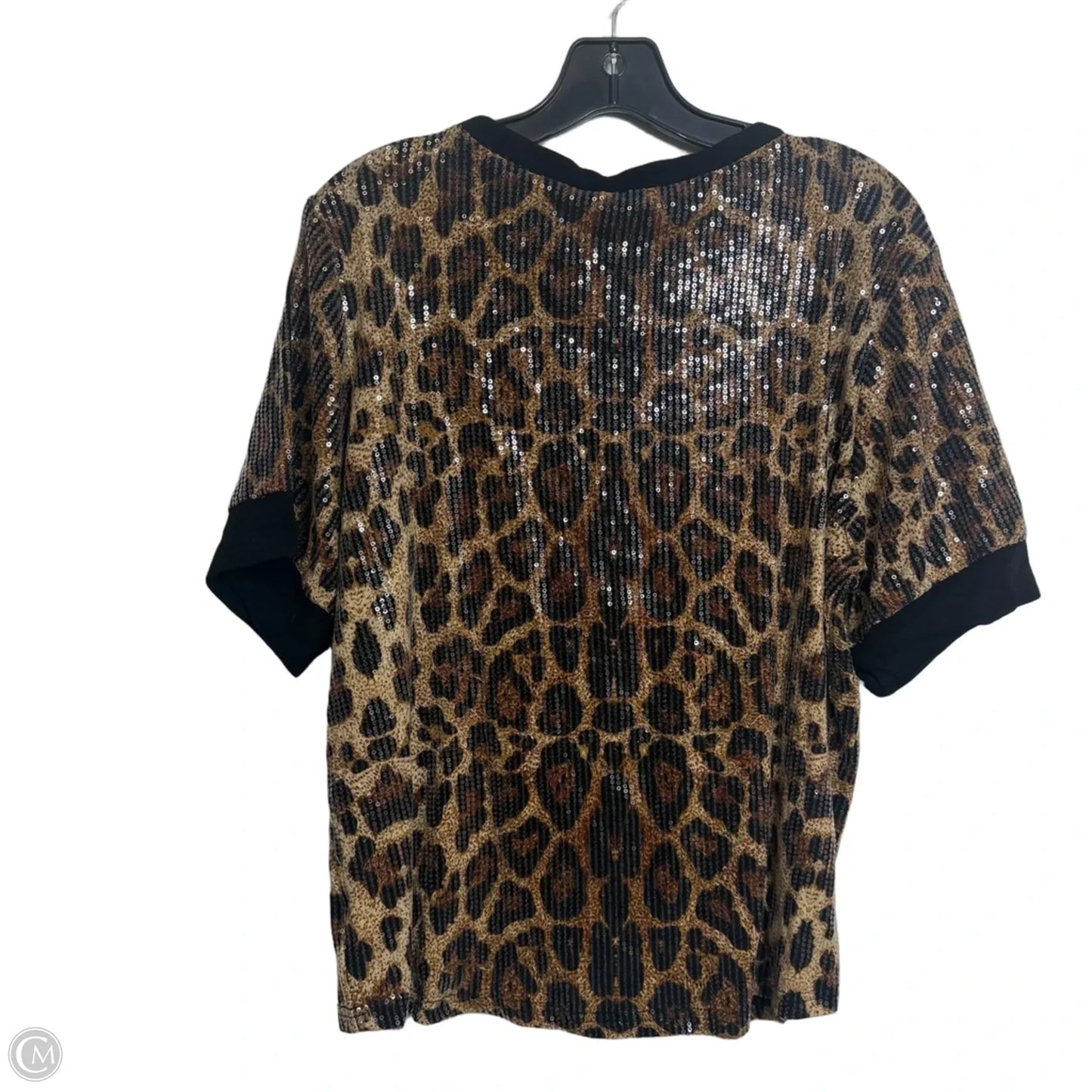 Top Short Sleeve By Oddi In Animal Print, Size: L