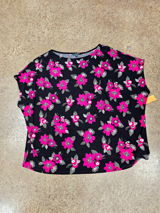 Top Ss By Ralph Lauren In Black & Pink, Size:2X