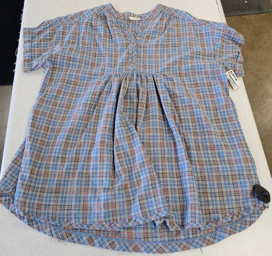 Tunic Ss By Easel In Plaid Pattern, Size:L