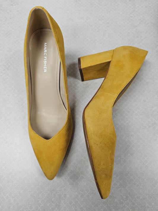 Shoes Heels Block By Marc Fisher In Yellow, Size:8