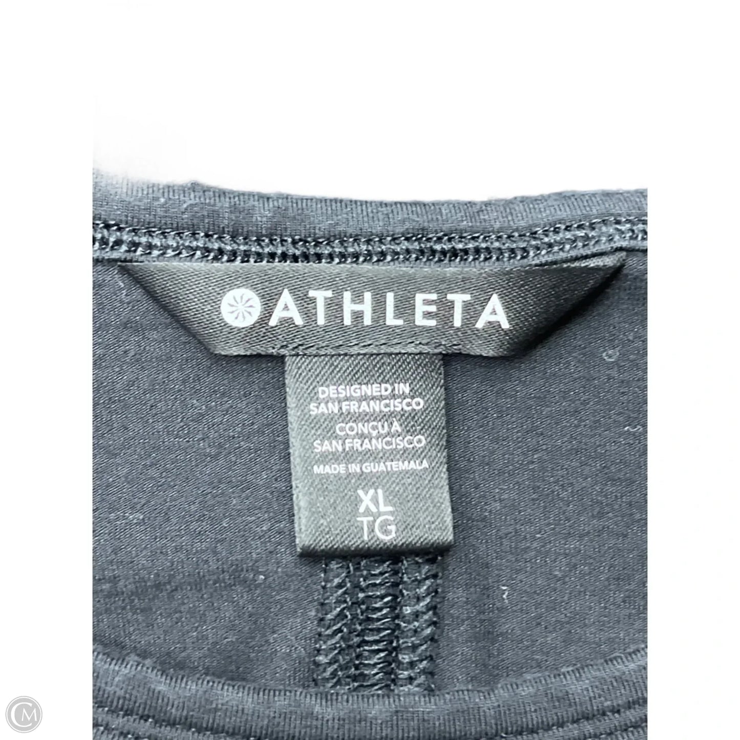 Athletic Top Short Sleeve By Athleta In Black, Size: Xl