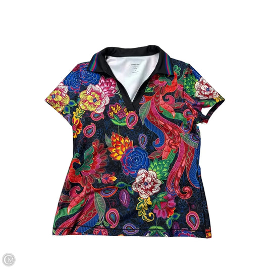 Top Short Sleeve By Johnny Was In Multi-colored, Size: M
