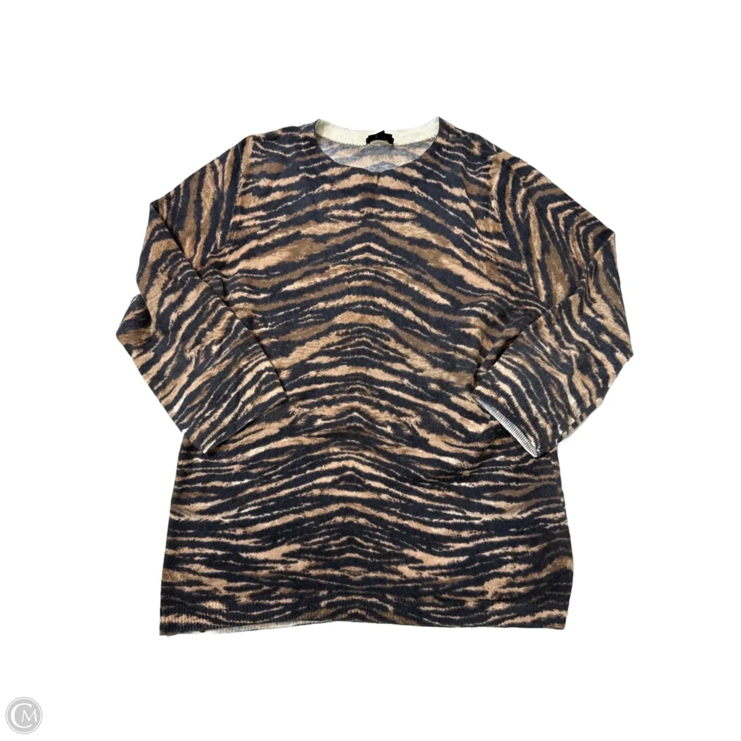 Sweater Cashmere By Talbots In Animal Print, Size: Xl