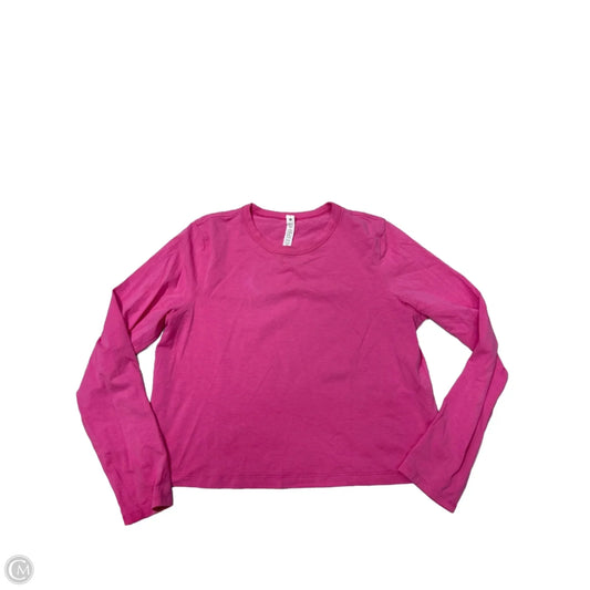 Athletic Top Long Sleeve Crewneck By Lululemon In Pink, Size: M