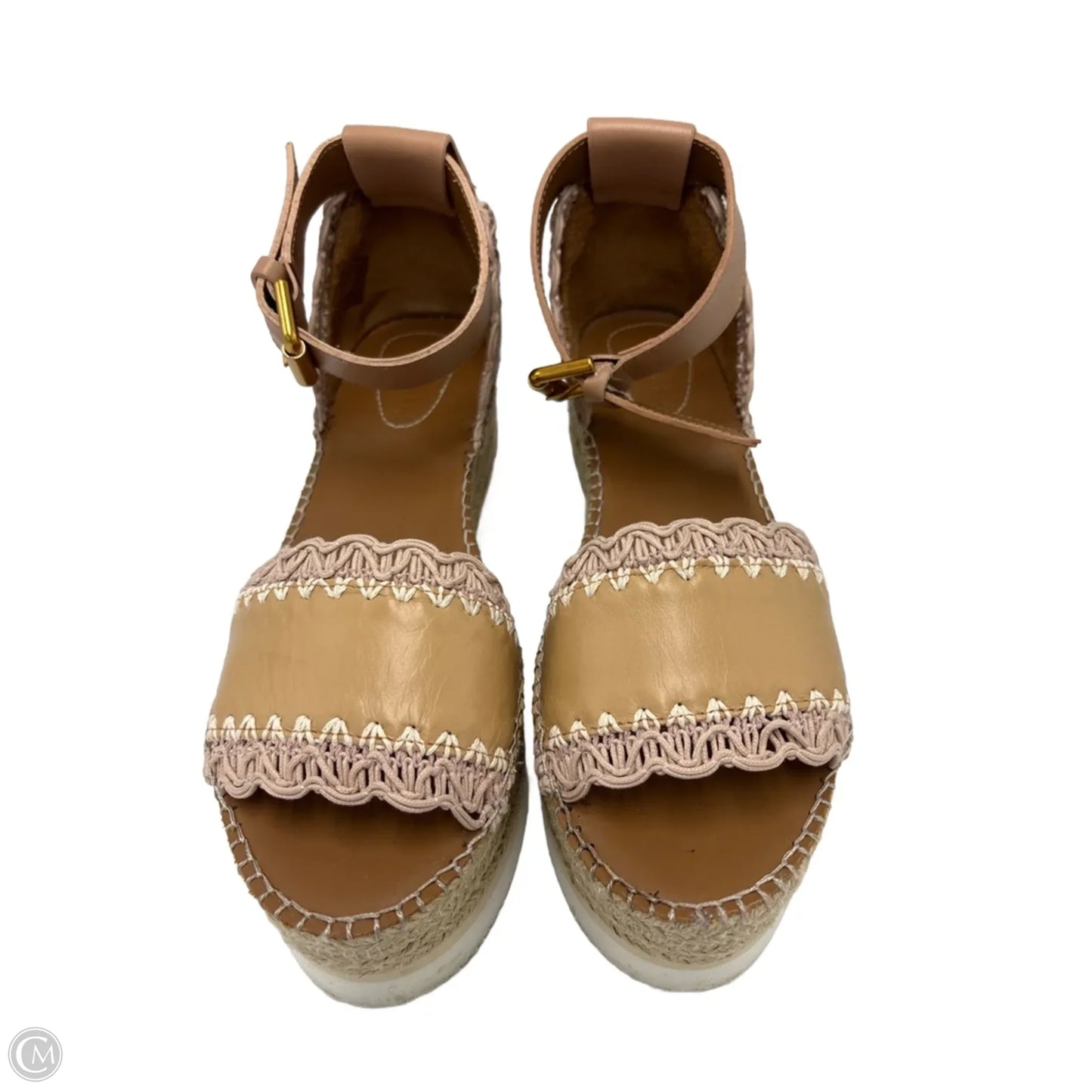 See By Chloe Glyn Espadrille Designer Sandals In Tan, Size: 8.5 (39)