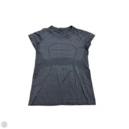 Athletic Top Short Sleeve By Lululemon In Grey, Size: M