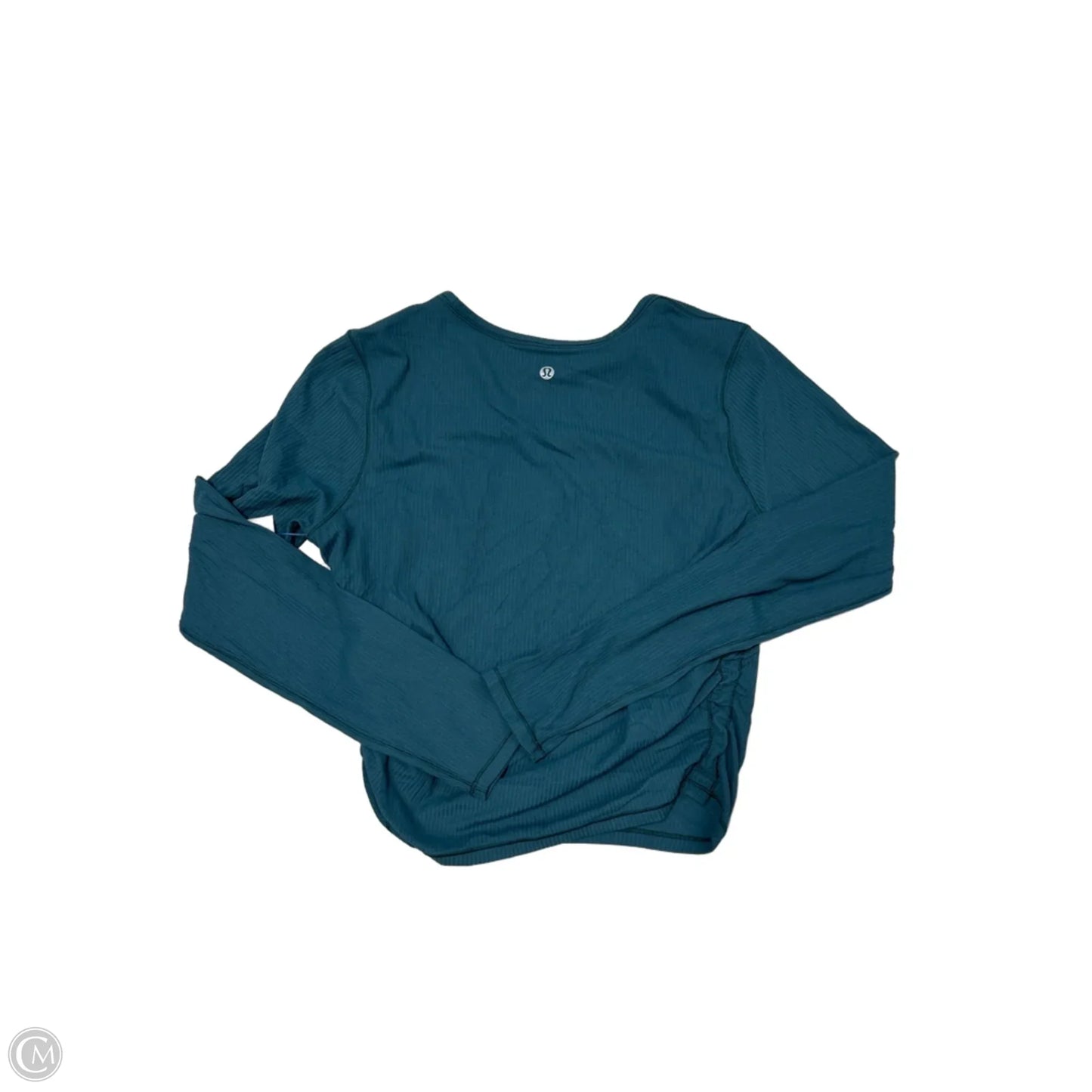 Athletic Top Long Sleeve Collar By Lululemon In Blue, Size: M