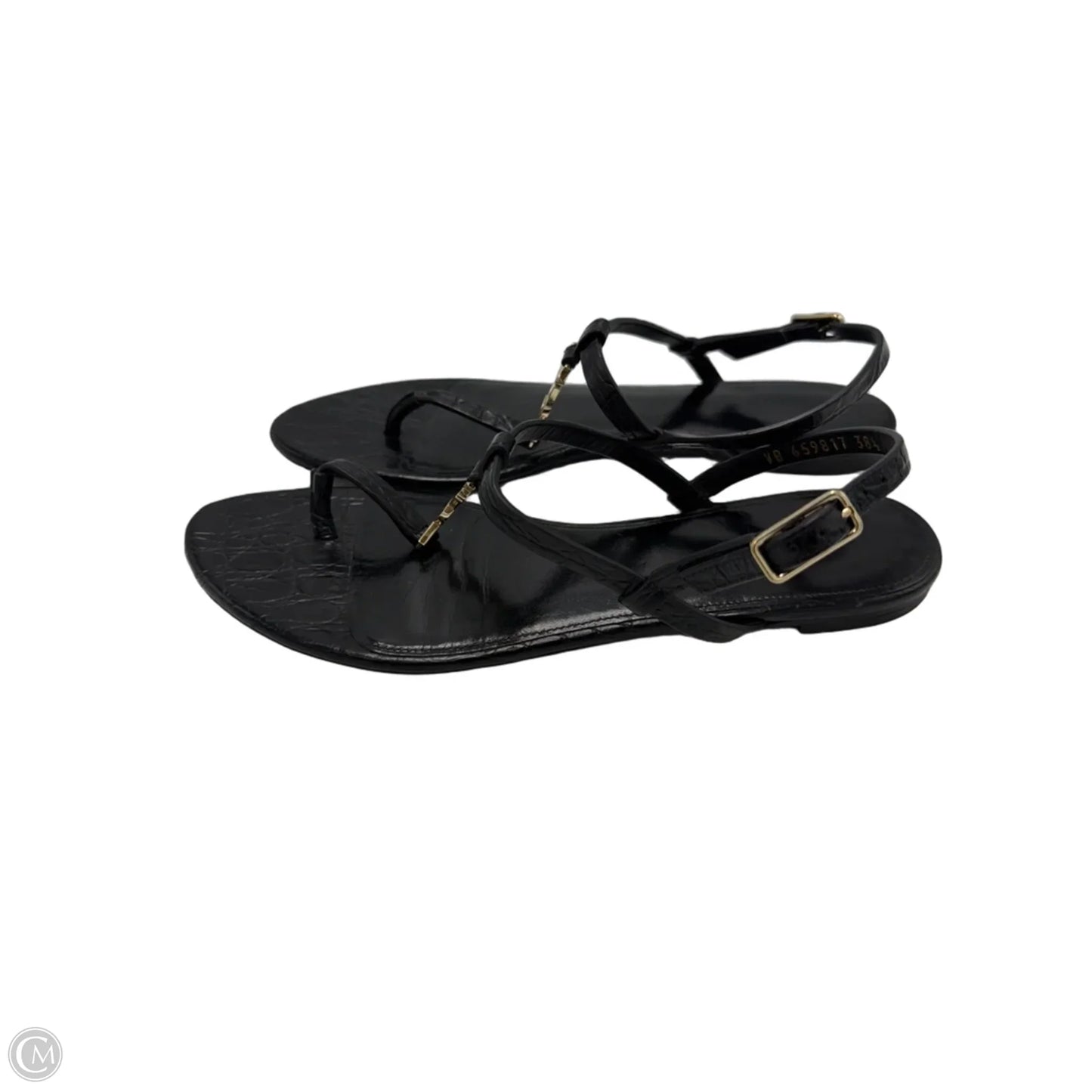Yves Saint Laurent Cassandra Embossed Luxury Sandals, Size: 8 (38.5)
