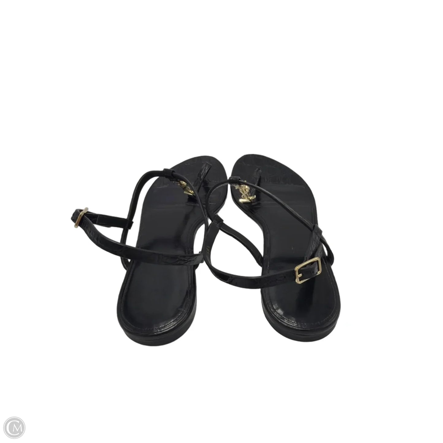 Yves Saint Laurent Cassandra Embossed Luxury Sandals, Size: 8 (38.5)