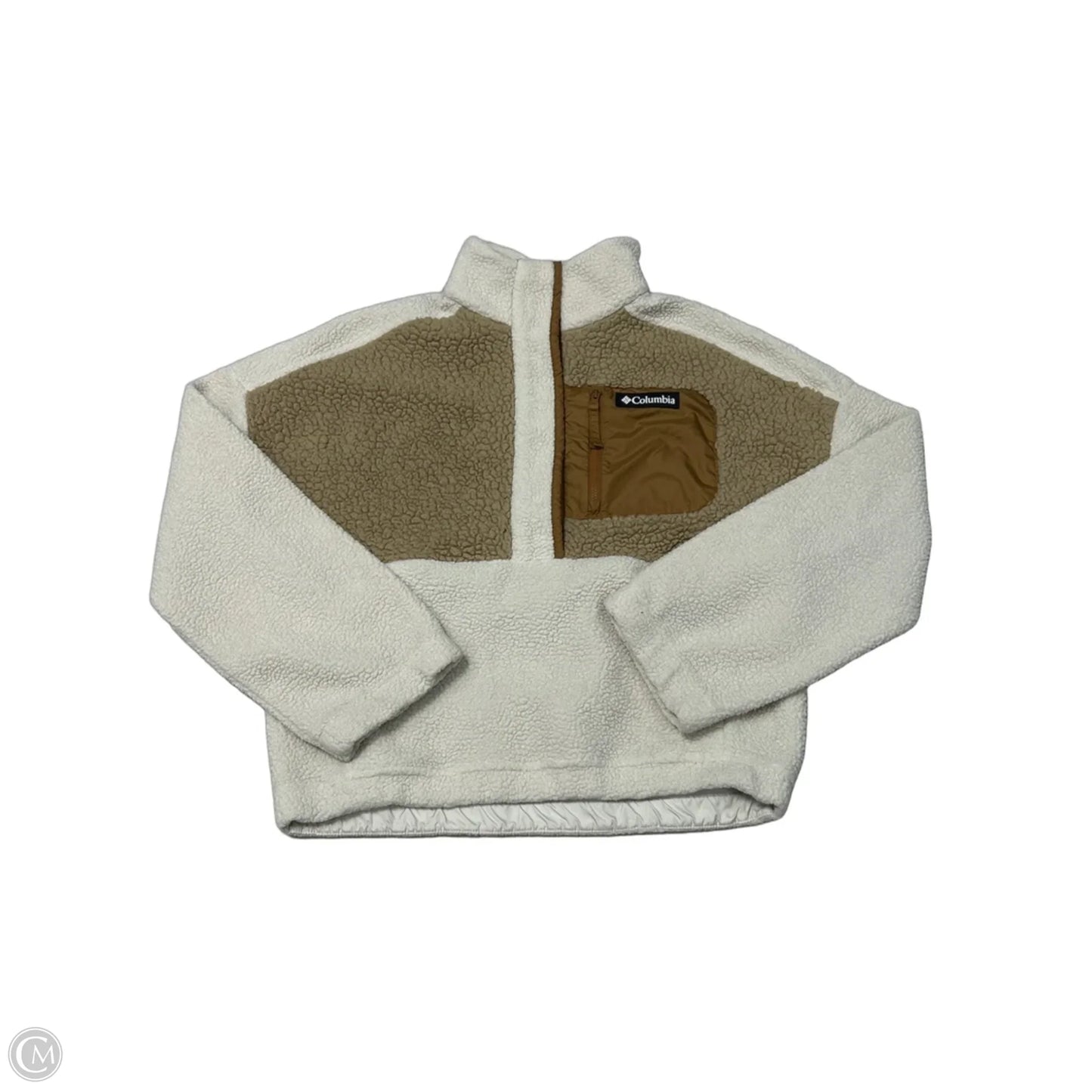 Athletic Fleece By Columbia In Brown & Cream, Size: S