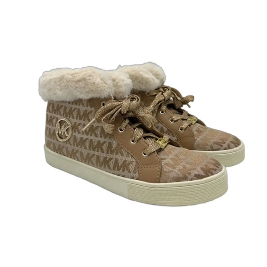 Shoes Sneakers By Michael Kors In Gold & Tan, Size: 5