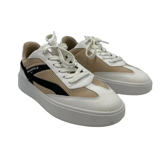 Shoes Designer By Karl Lagerfeld In Tan & White, Size: 8