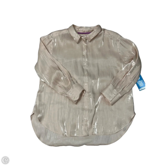 Top Long Sleeve By Anthropologie In Tan, Size: Mp