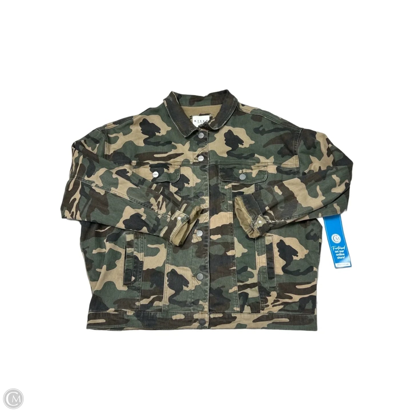 Jacket Denim By Risen In Camouflage Print, Size: L