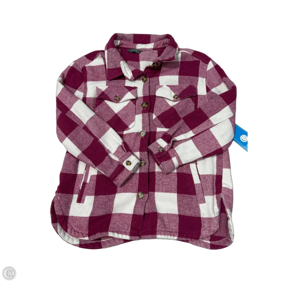 Jacket Shirt In Plaid Pattern, Size: L