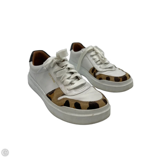 Cole Haan White & Animal-Print Designer Sneakers, Size 6