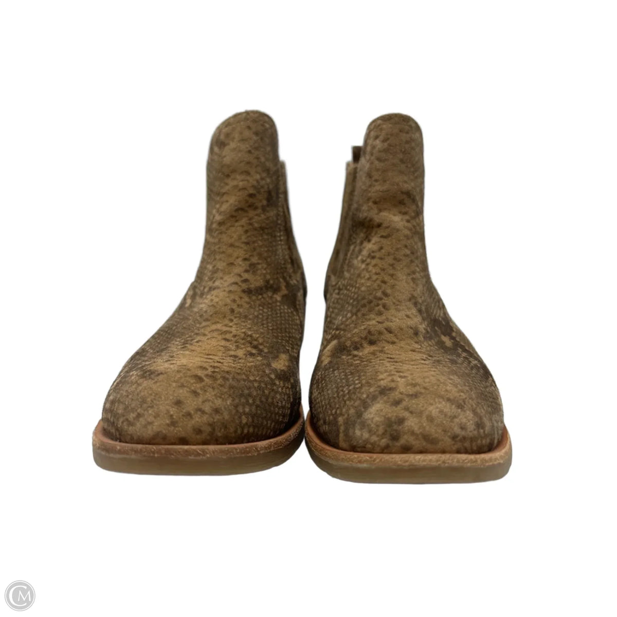 Sofft Brown Suede Block-Heel Ankle Boots, Size 10