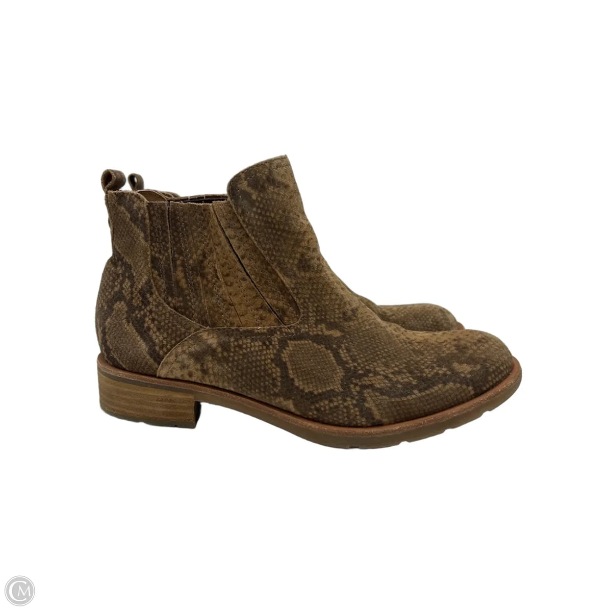 Sofft Brown Suede Block-Heel Ankle Boots, Size 10