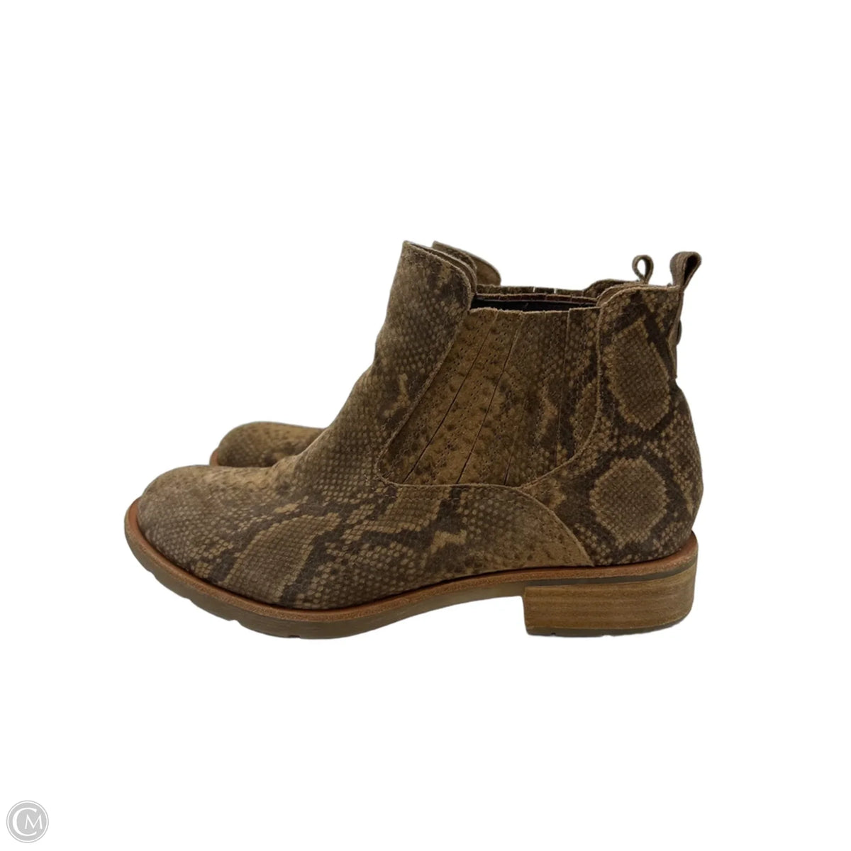 Sofft Brown Suede Block-Heel Ankle Boots, Size 10