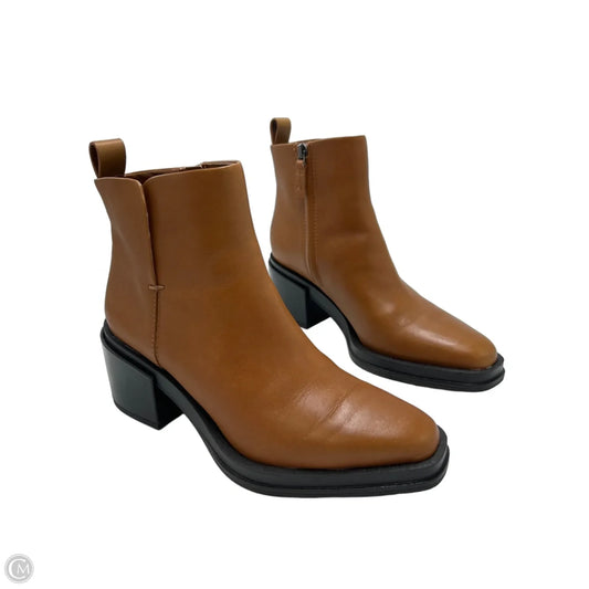 Franco Sarto Heeled Ankle Boots in Brown, Size 7