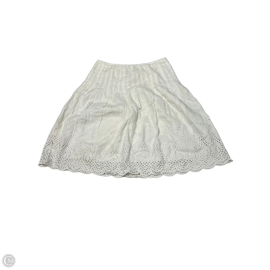 Lafayette 148 Eyelet Designer Skirt in White, Size L