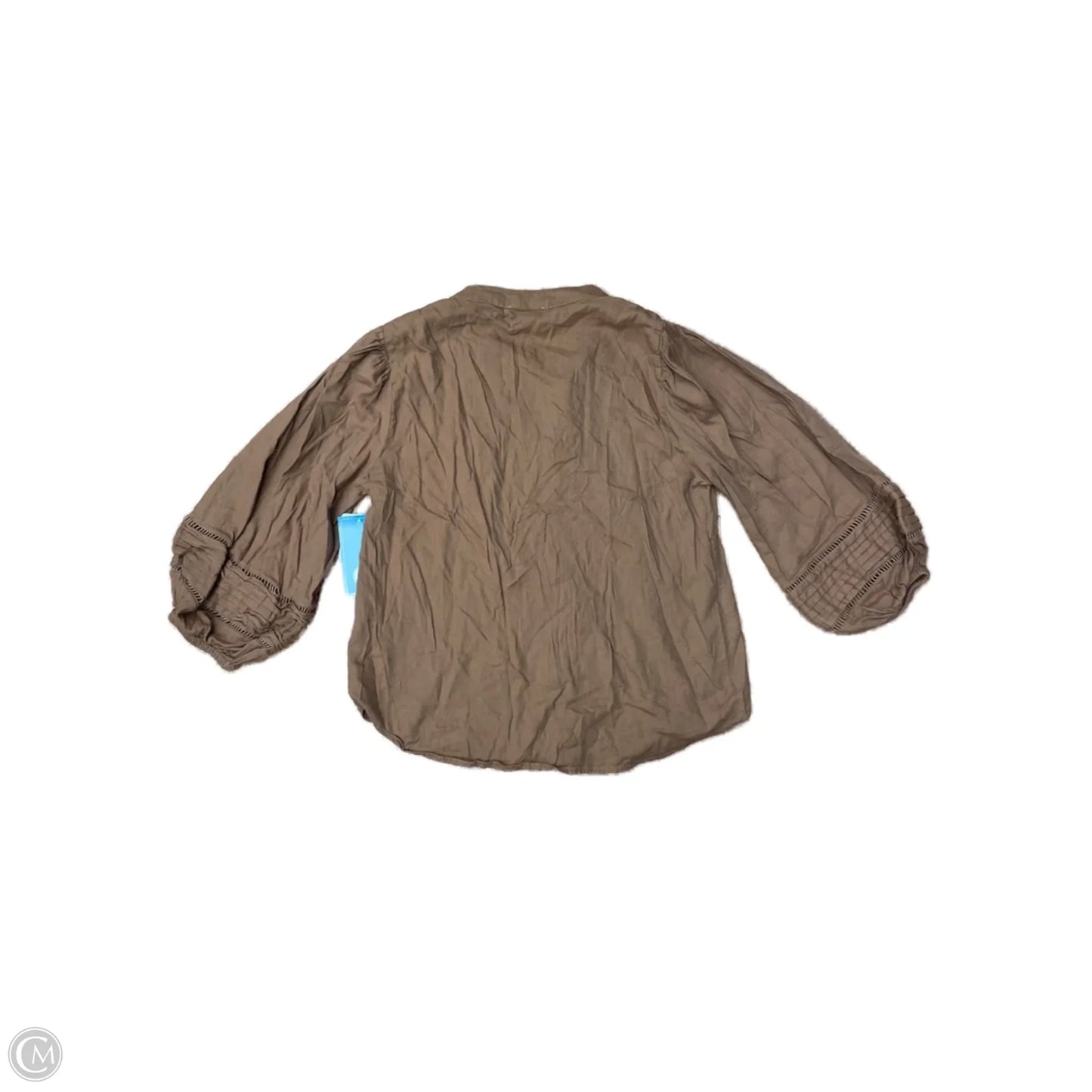 Top Long Sleeve By Evereve In Brown, Size: M