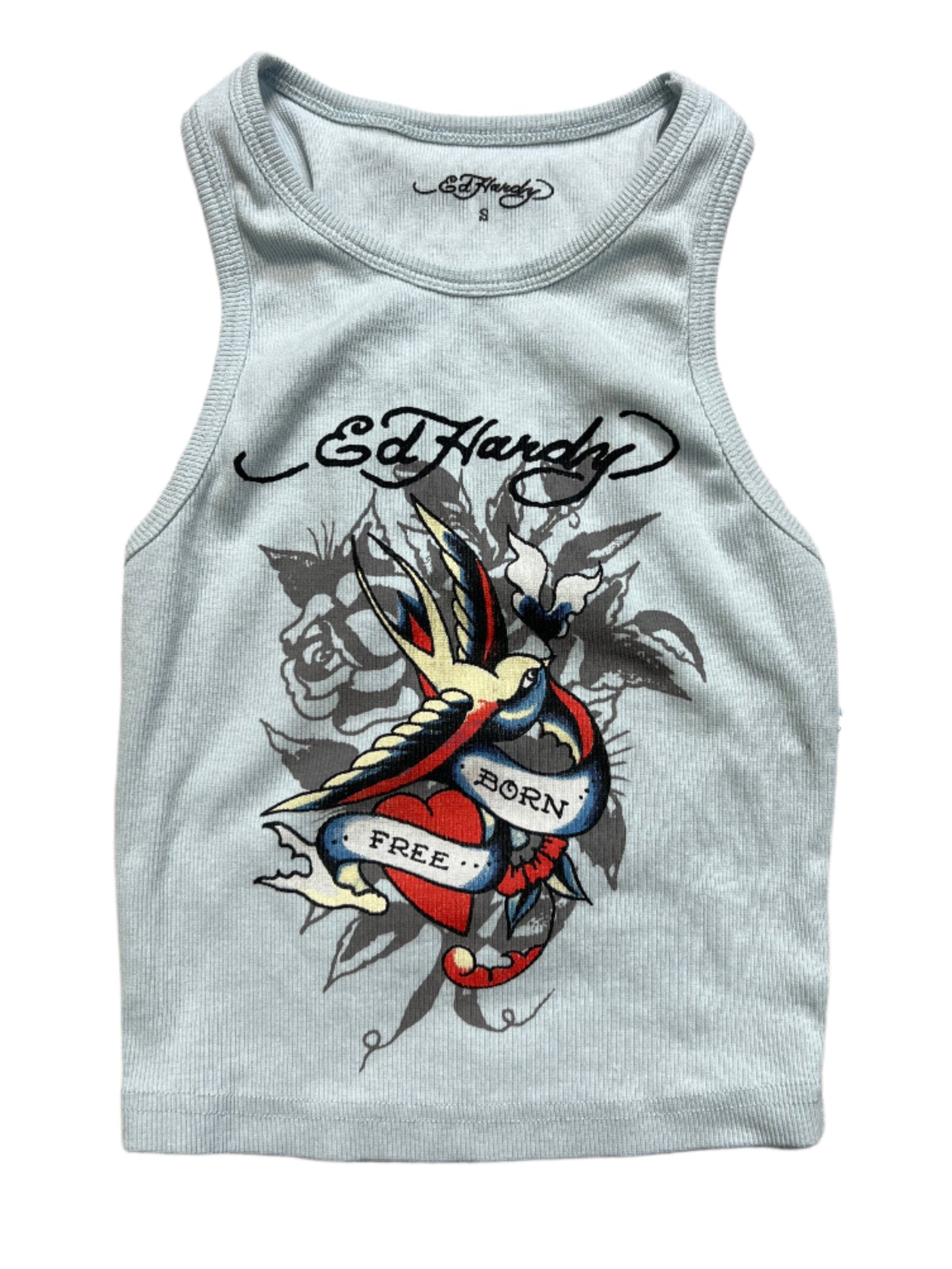 Tank Top Designer By Ed Hardy In Blue, Size: S