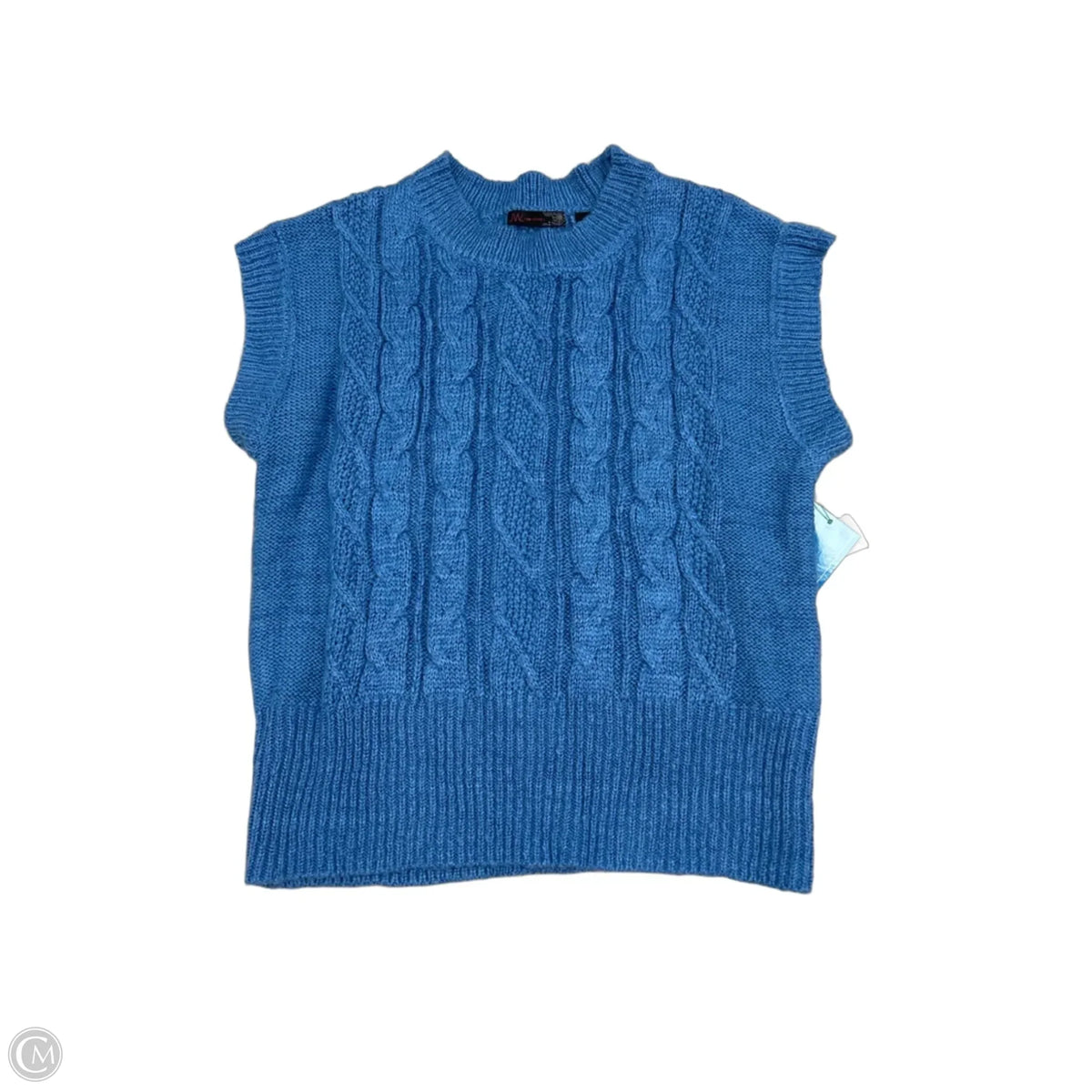 JW Short-Sleeve Sweater in Blue, Size L