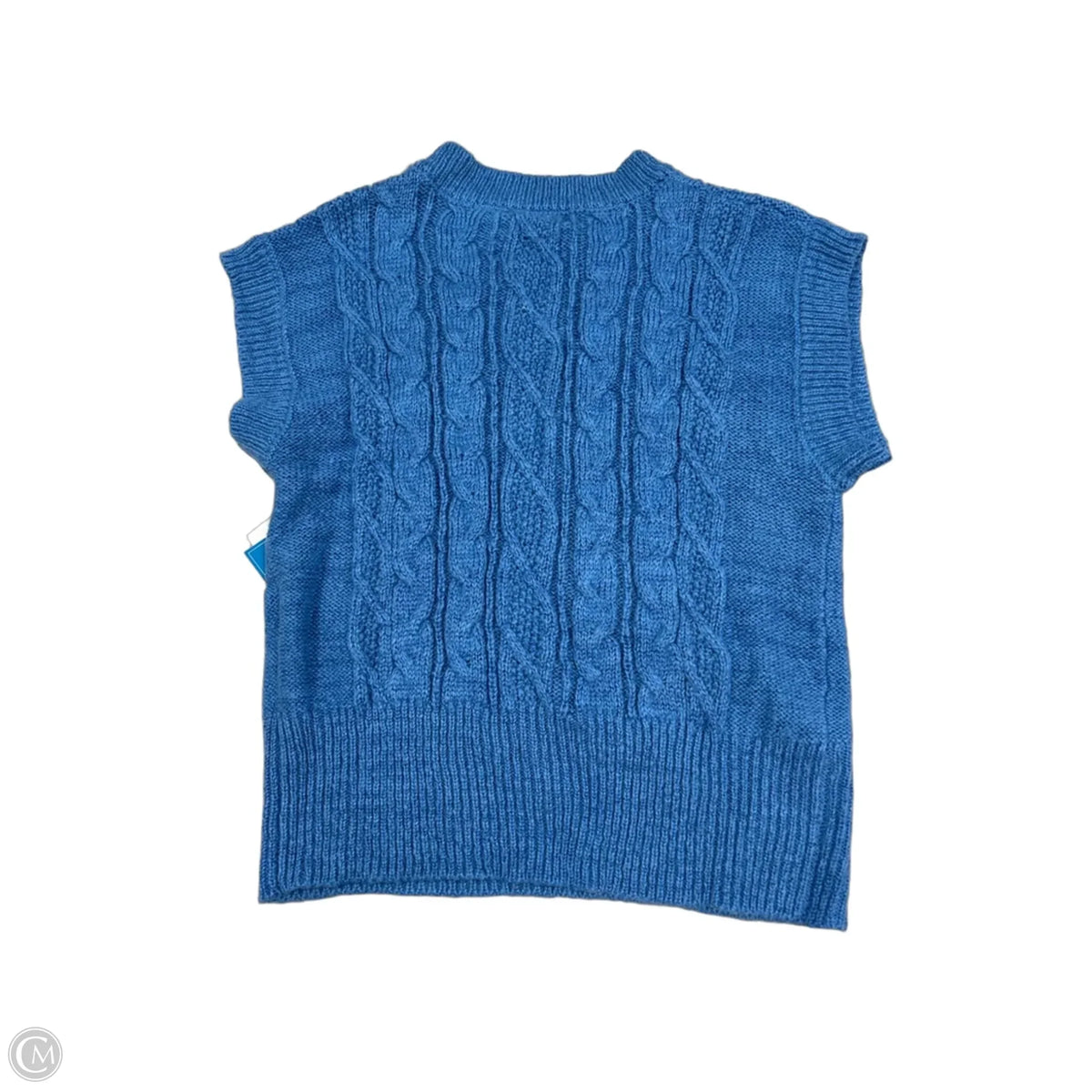 JW Short-Sleeve Sweater in Blue, Size L