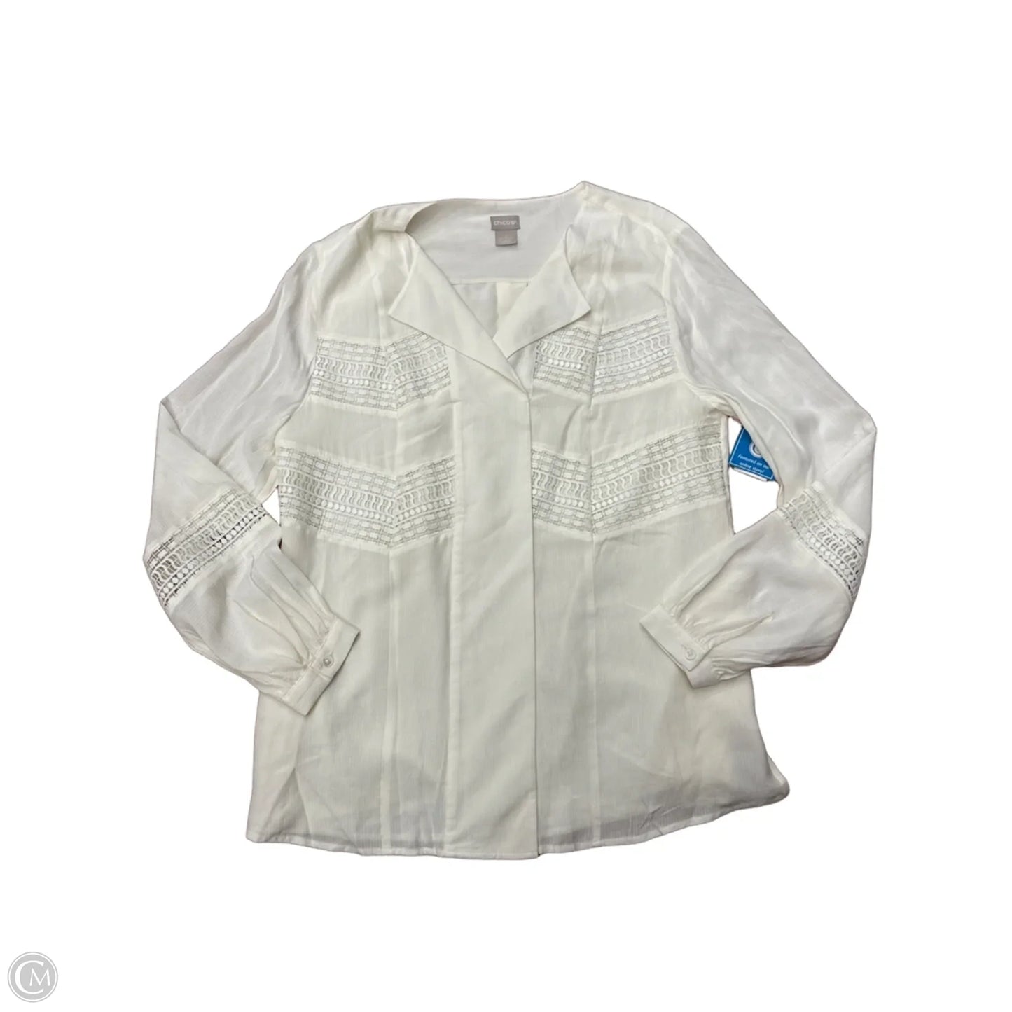 New! Top Long Sleeve By Chicos In White, Size: M