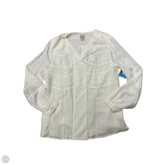 New! Top Long Sleeve By Chicos In White, Size: M