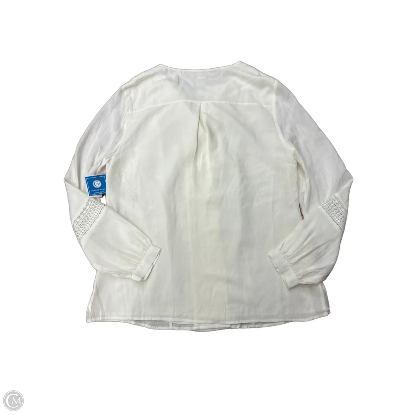 New! Top Long Sleeve By Chicos In White, Size: M