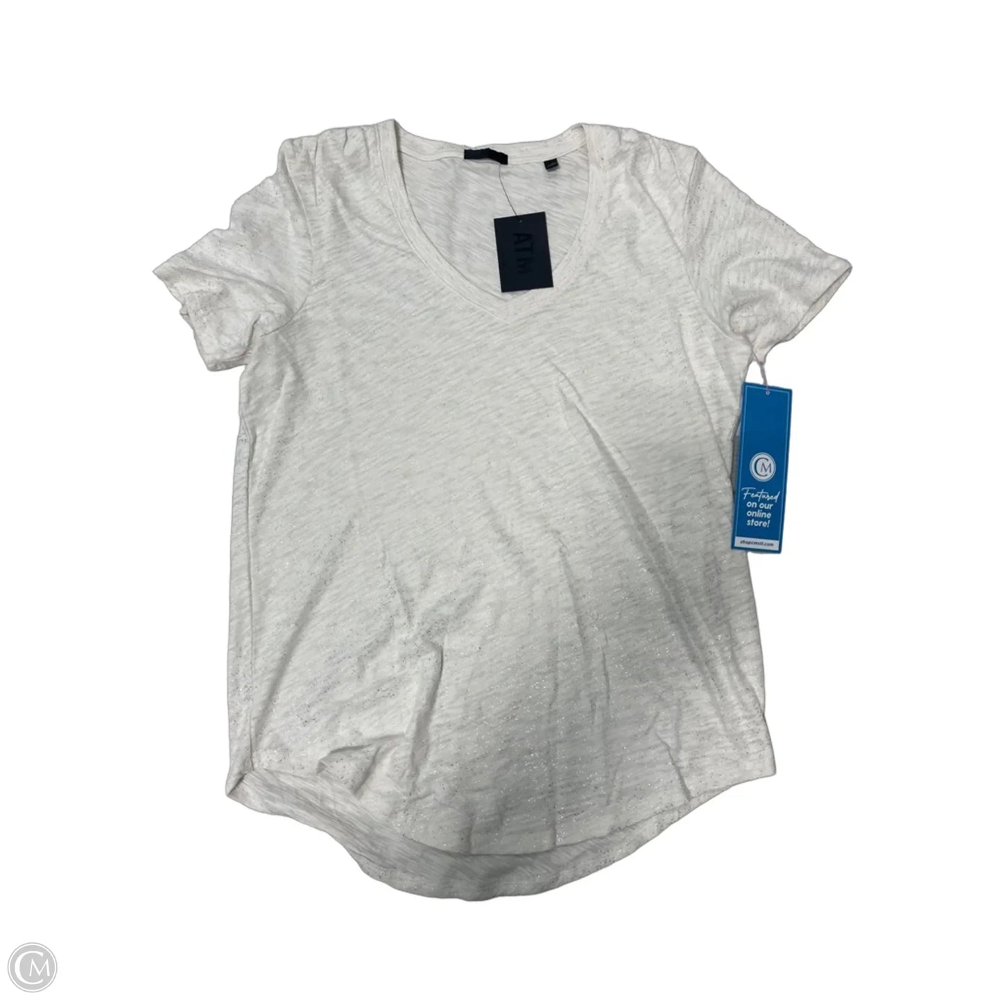 New! Top Short Sleeve Basic By ATM In Cream, Size: L