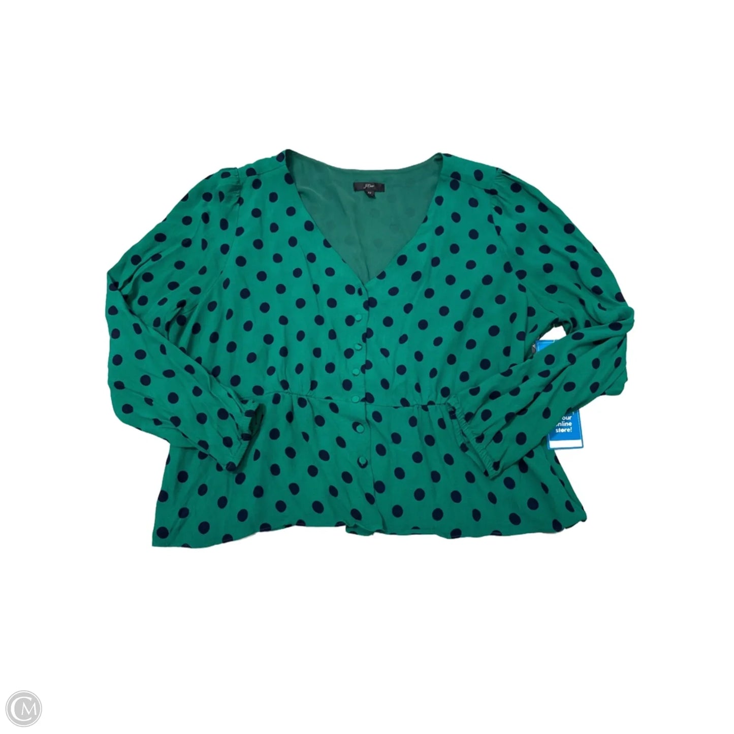 Top Long Sleeve By J. Crew In Green, Size: 2x
