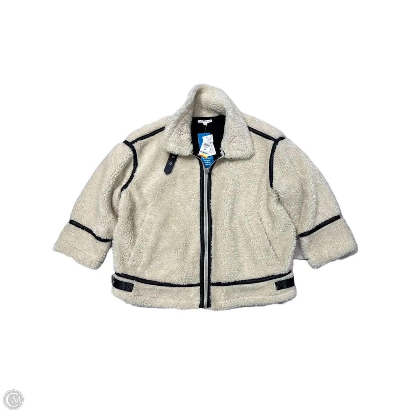Coat Faux Fur & Sherpa By And Now This In Cream, Size: 2x