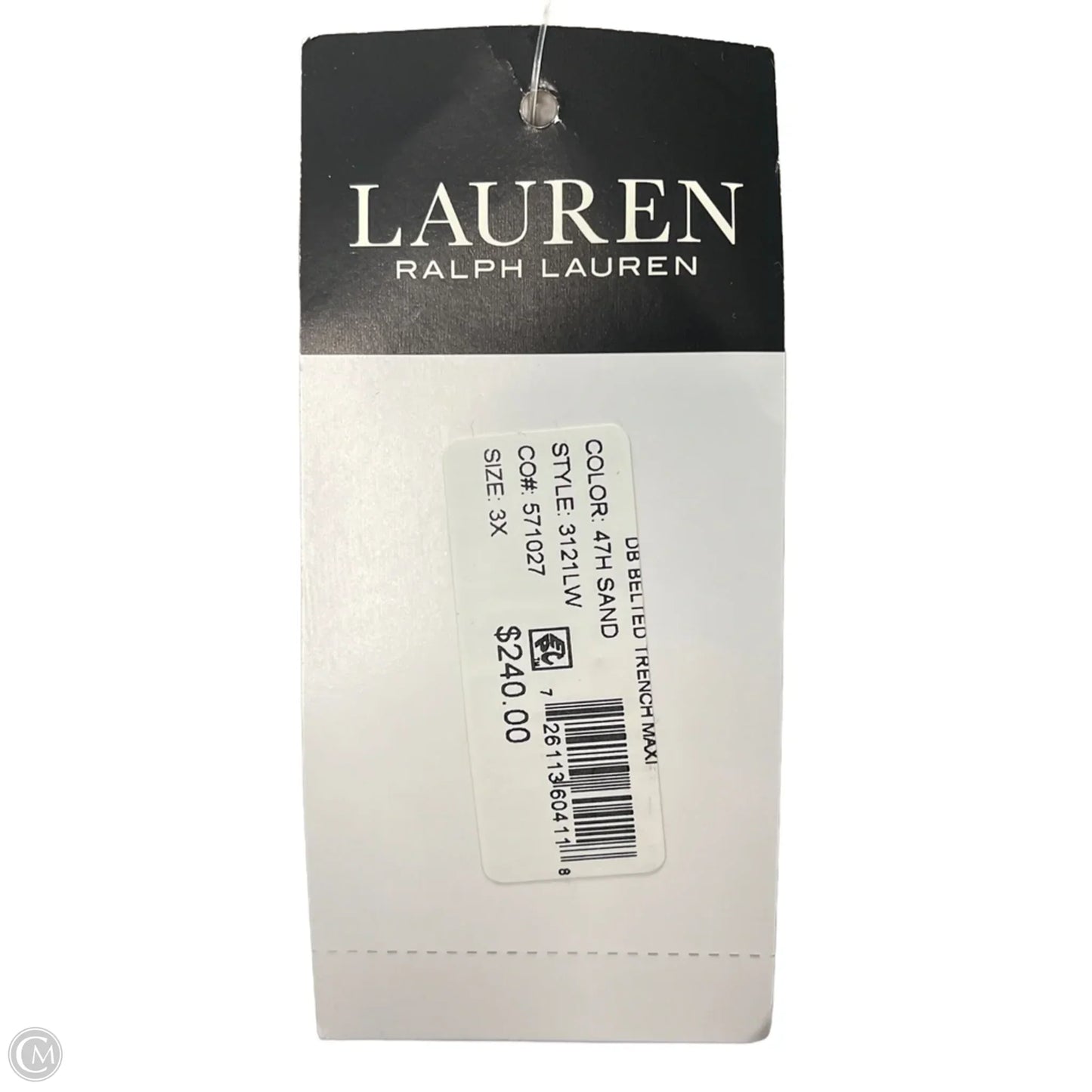 New! Coat Trench Coat By Lauren By Ralph Lauren In Tan, Size: 3x