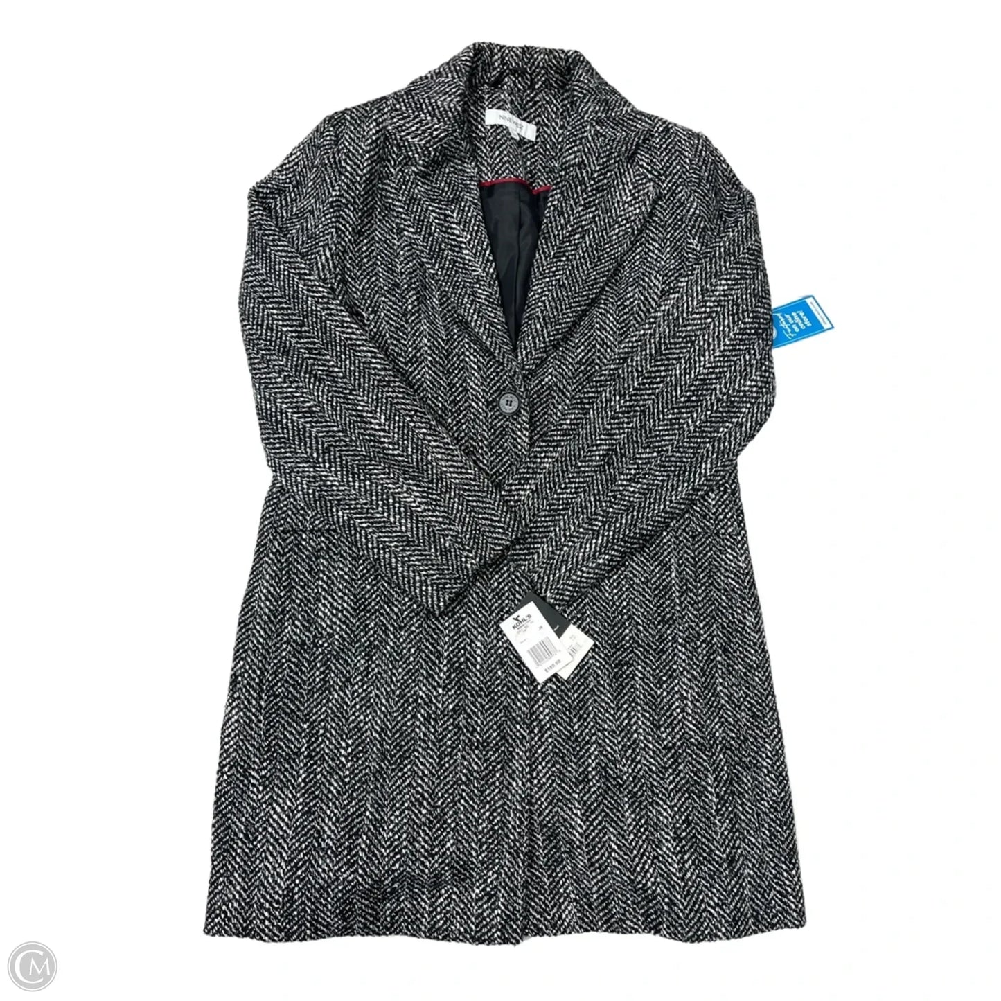 New! Coat Peacoat By Nine West In Black & White, Size: L